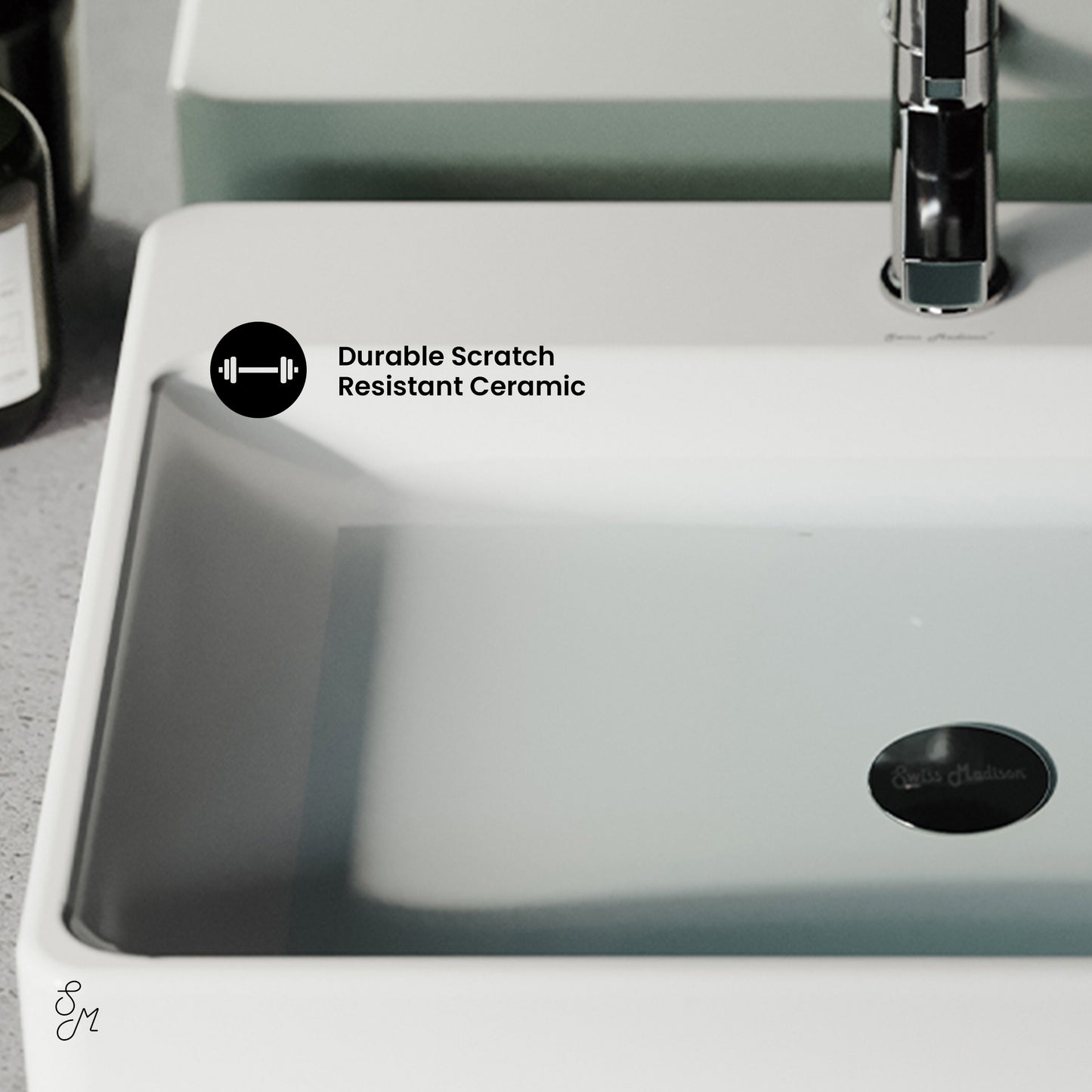 Swiss Madison, Carre Large Rectangle Vessel Sink