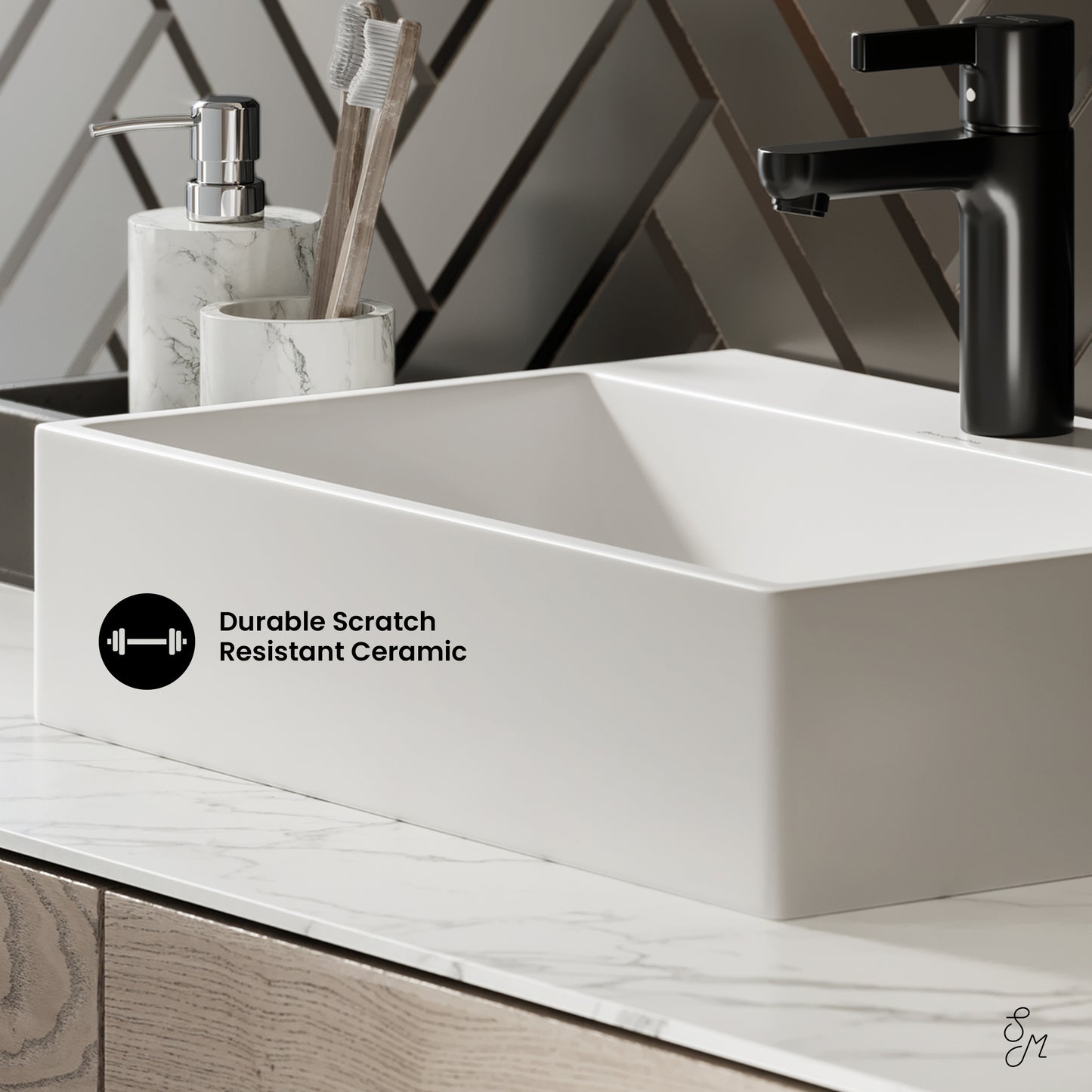 Swiss Madison, Claire 20 Rectangle Ceramic Vessel Sink