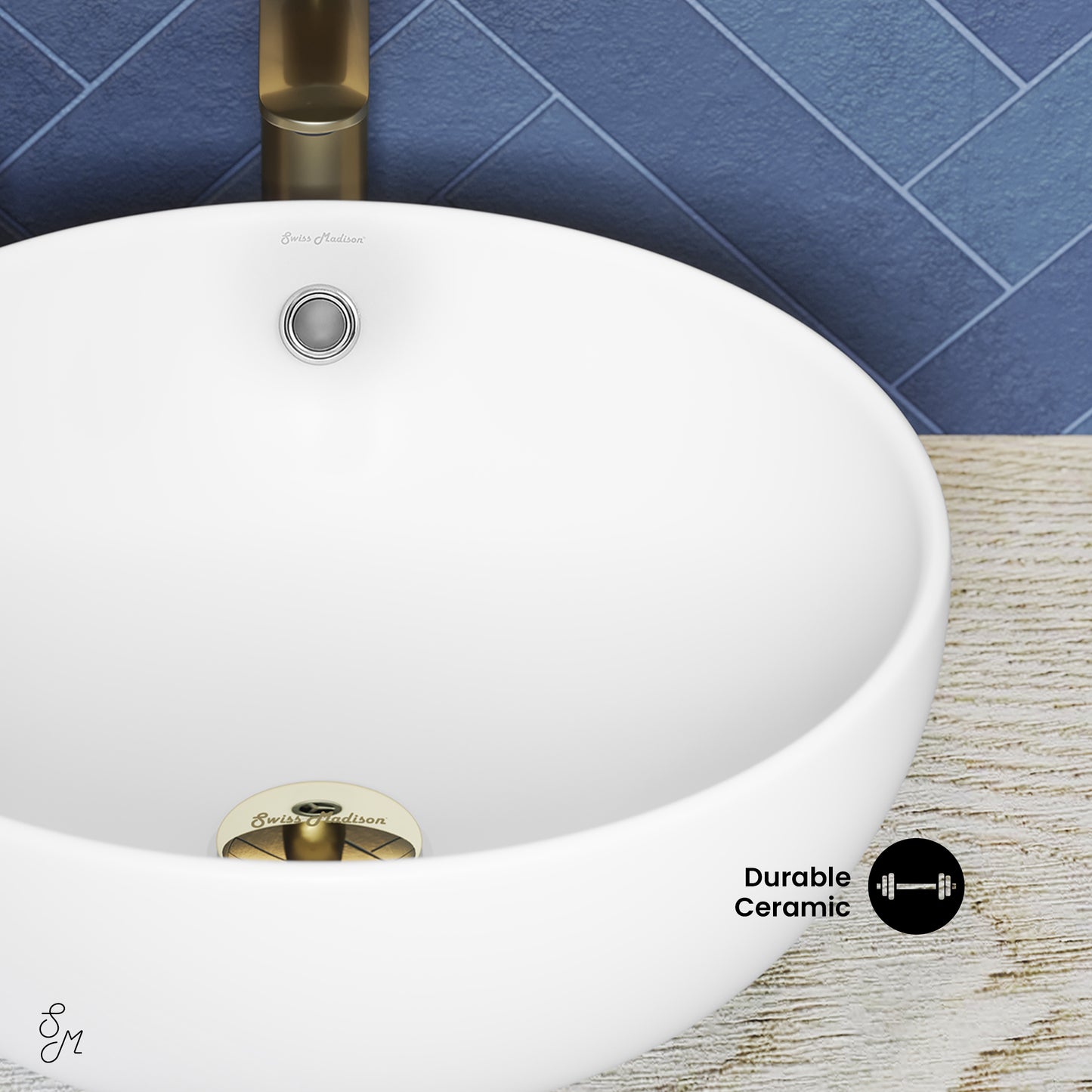 Swiss Madison, Sublime Round Vessel Sink in Matte White