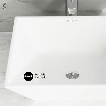 Swiss Madison, St. Tropez Square Ceramic Vessel Sink
