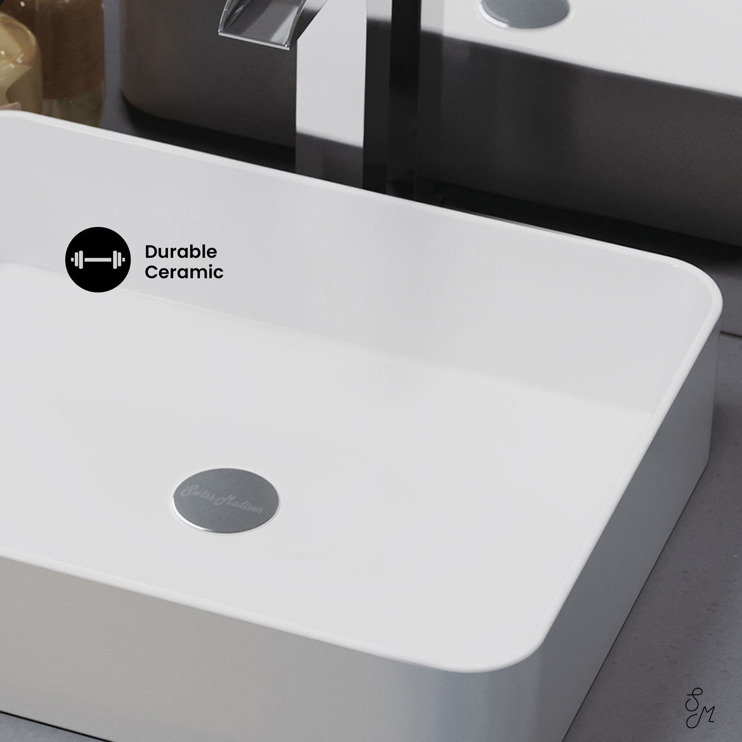 Swiss Madison, Concorde 15 Square Ceramic Vessel Sink