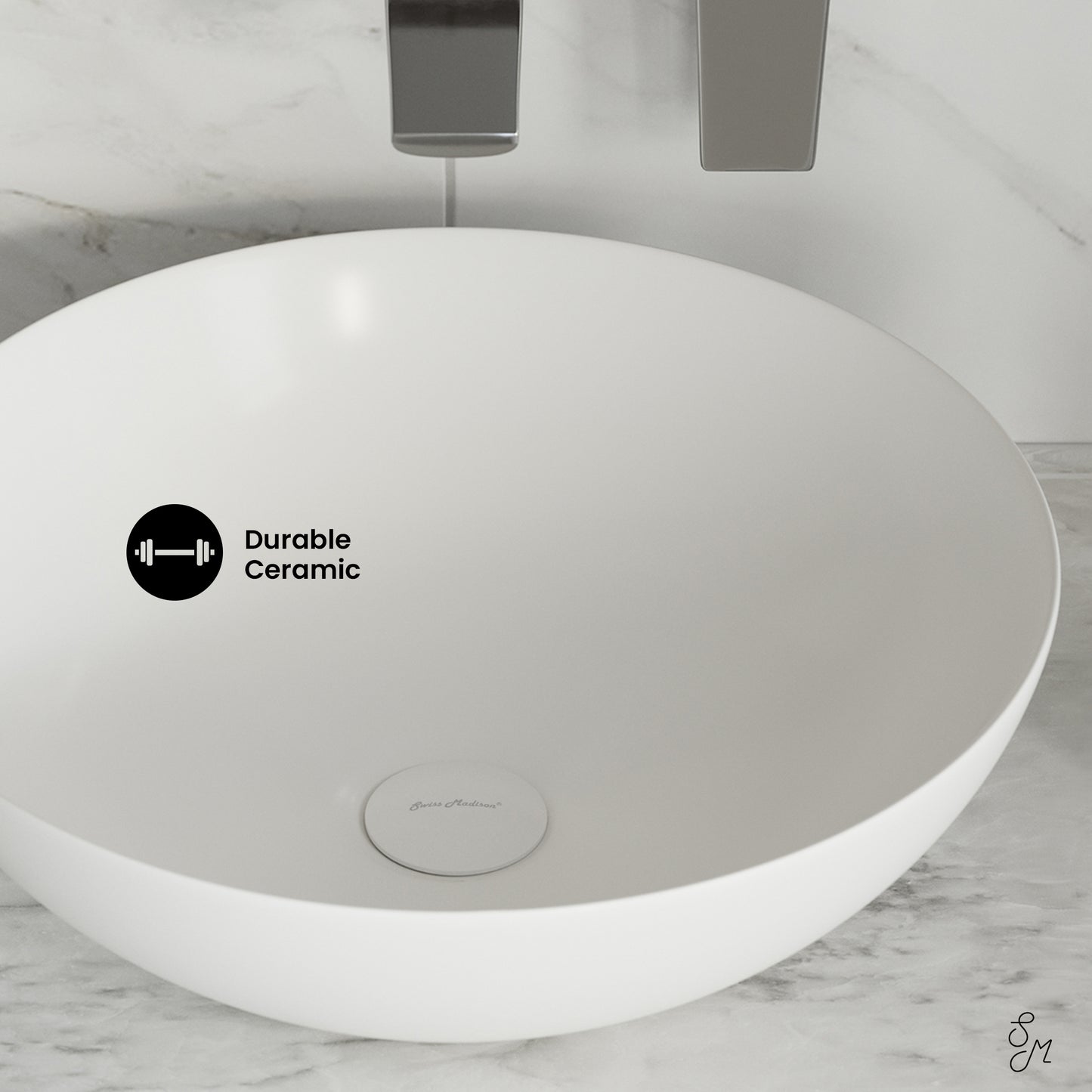 Swiss Madison, Classe 16 Ceramic Sink in Shiny White