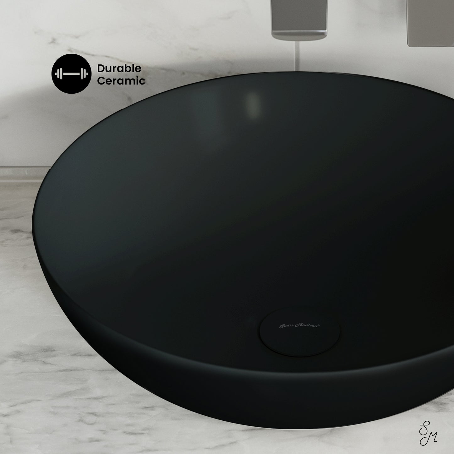 Swiss Madison, Classe 16 Color Ceramic Sink in Matte Black