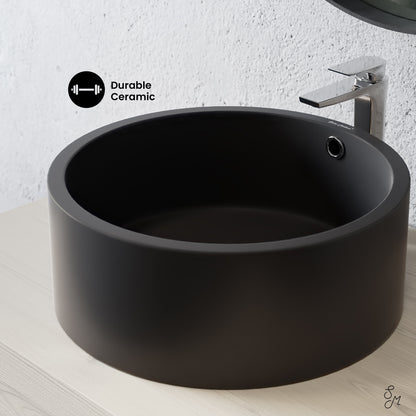 Swiss Madison, Monaco 16.5” Round Vessel Sink in Matte Black