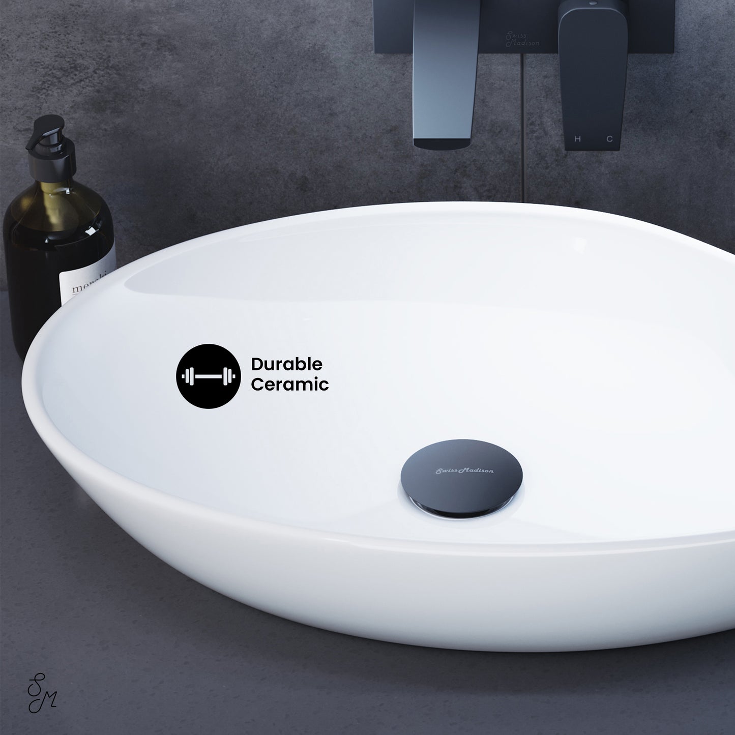 Swiss Madison, Daxton Glossy White Ceramic Specialty Vessel Sink 25.5 in