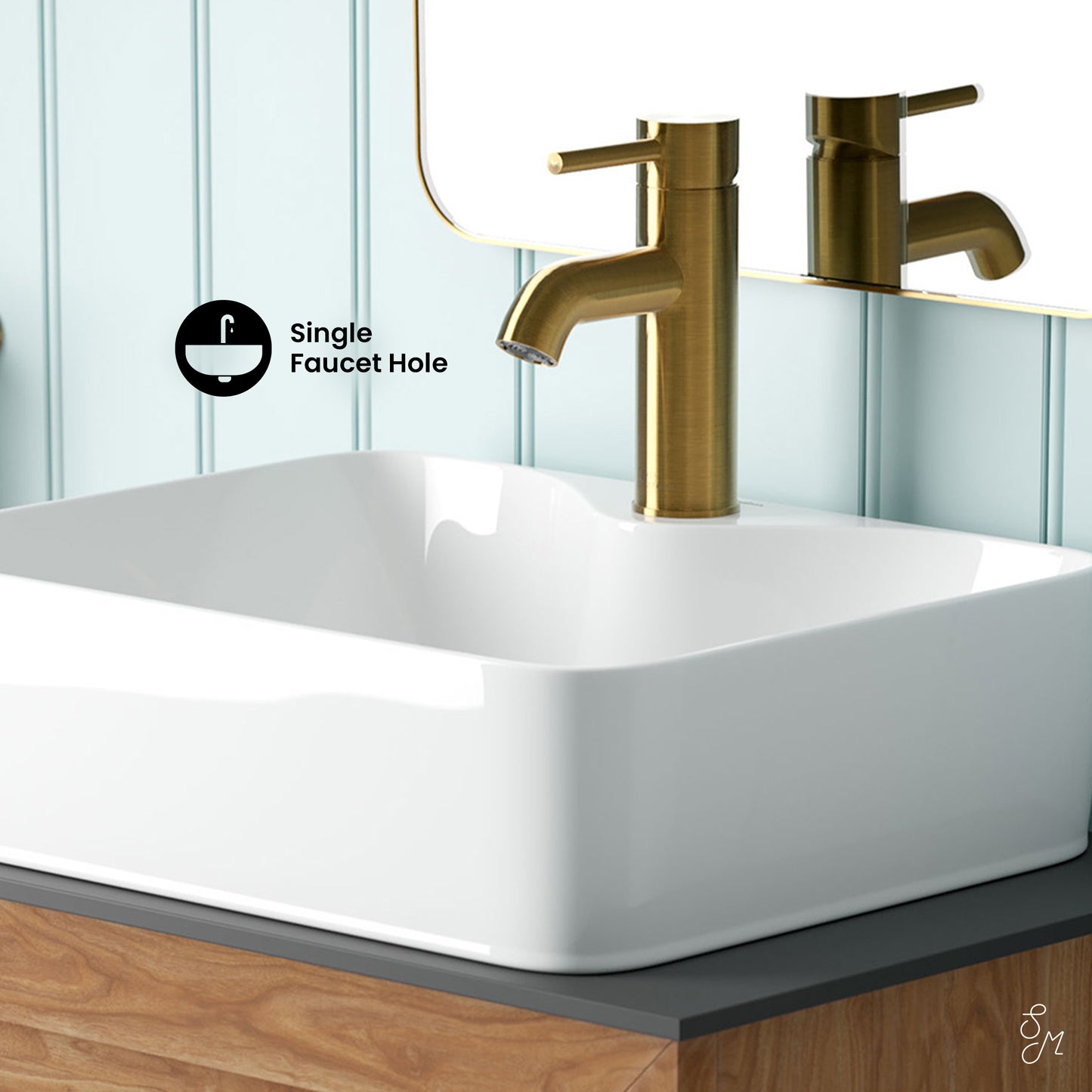 Swiss Madison, Rennes 19" Vessel Sink in Glossy White