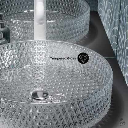 Swiss Madison, Cache 15.75" Round Glass Vessel Sink