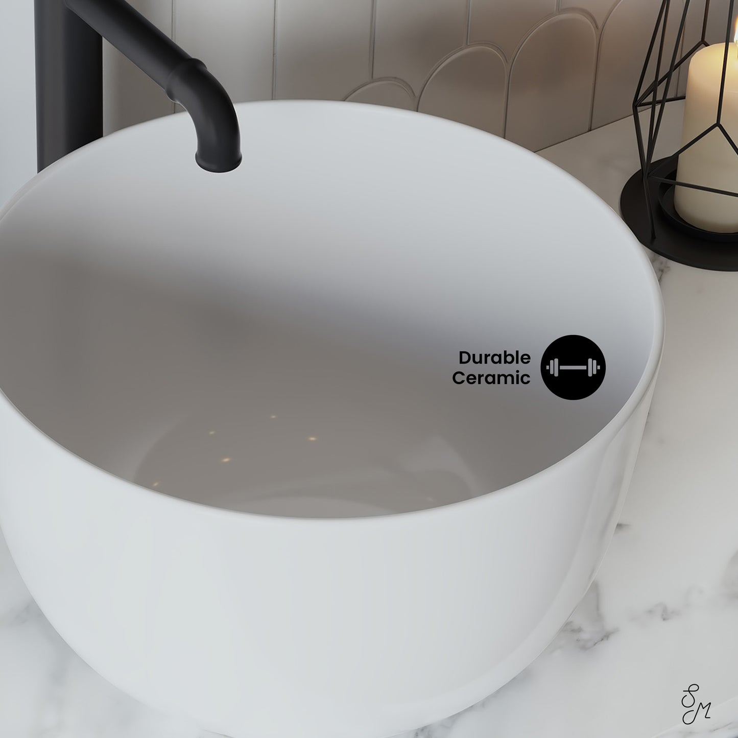 Swiss Madison, Calice 15'' Vessel Sink in White