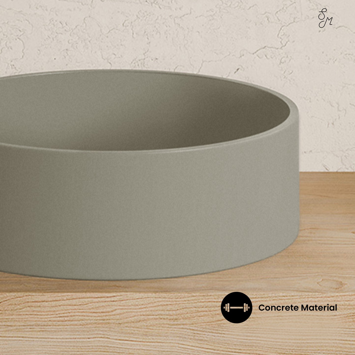 Swiss Madison, Lisse 14.5" Concrete Round Vessel Sink in Matte Taupe