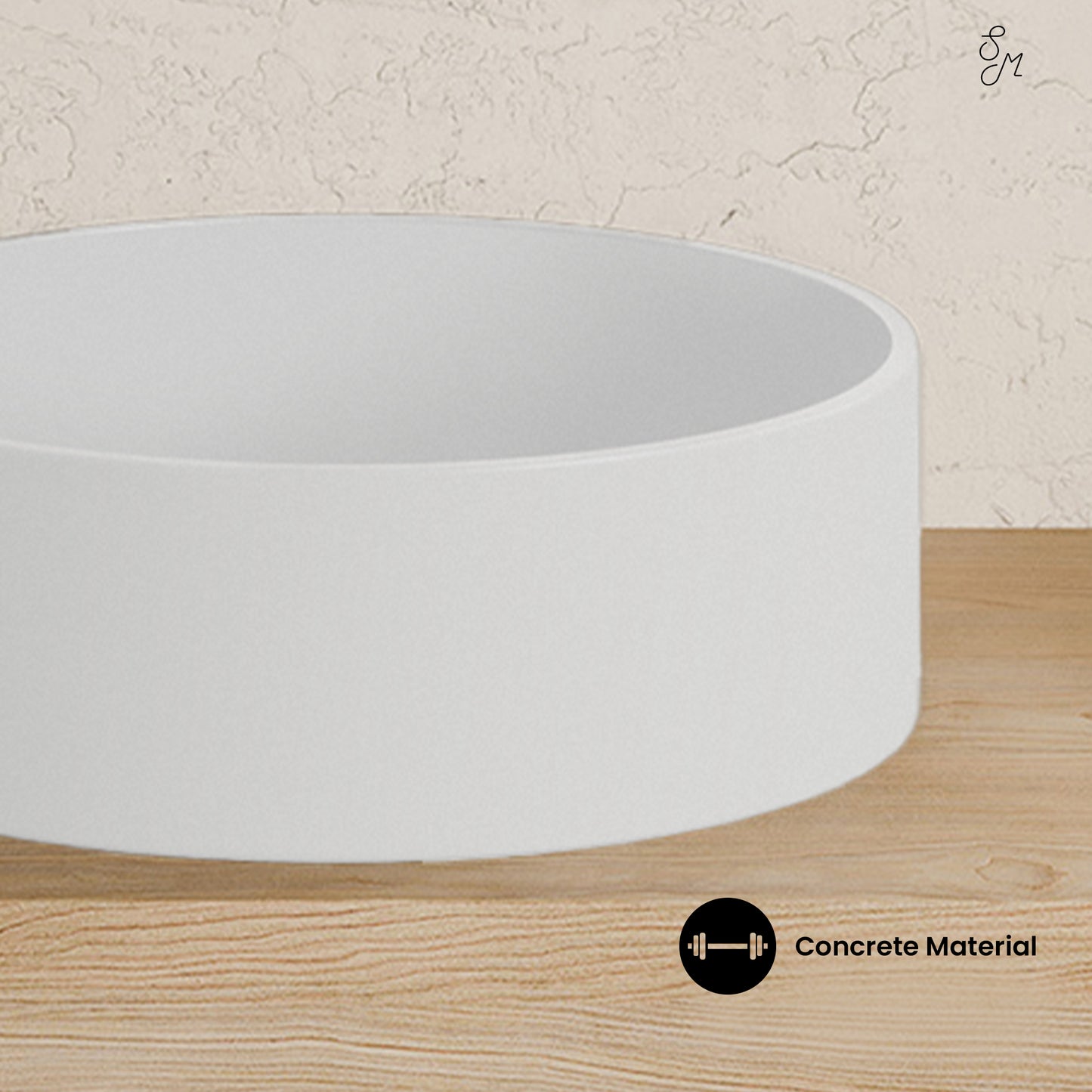 Swiss Madison, Lisse 14.5" Concrete Round Vessel Sink in Matte White