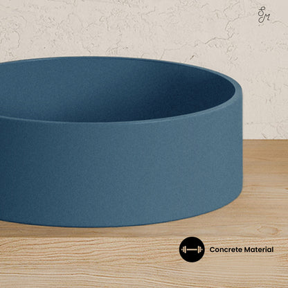 Swiss Madison, Lisse 14.5" Concrete Round Vessel Sink in Matte Royal Blue
