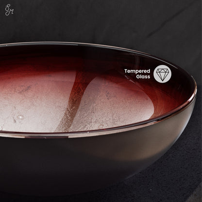 Swiss Madison, Cascade 16.5 Glass Vessel Sink with Faucet, Ember Red