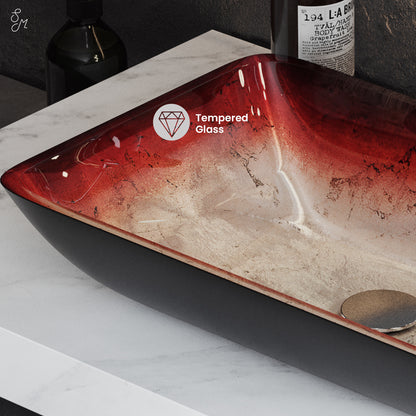 Swiss Madison Ember Red vessel bathroom vanity — view 3