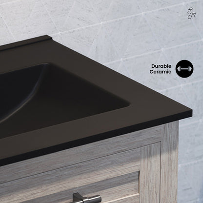 Swiss Madison, 24" 3-Hole Centerset Vanity Sink Top in Matte Black