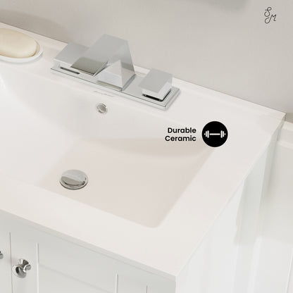 Swiss Madison, 24" 3-Hole Centerset Vanity Sink Top in Glossy White
