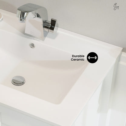 Swiss Madison, 24" Ceramic Vanity Top with Single Faucet Hole