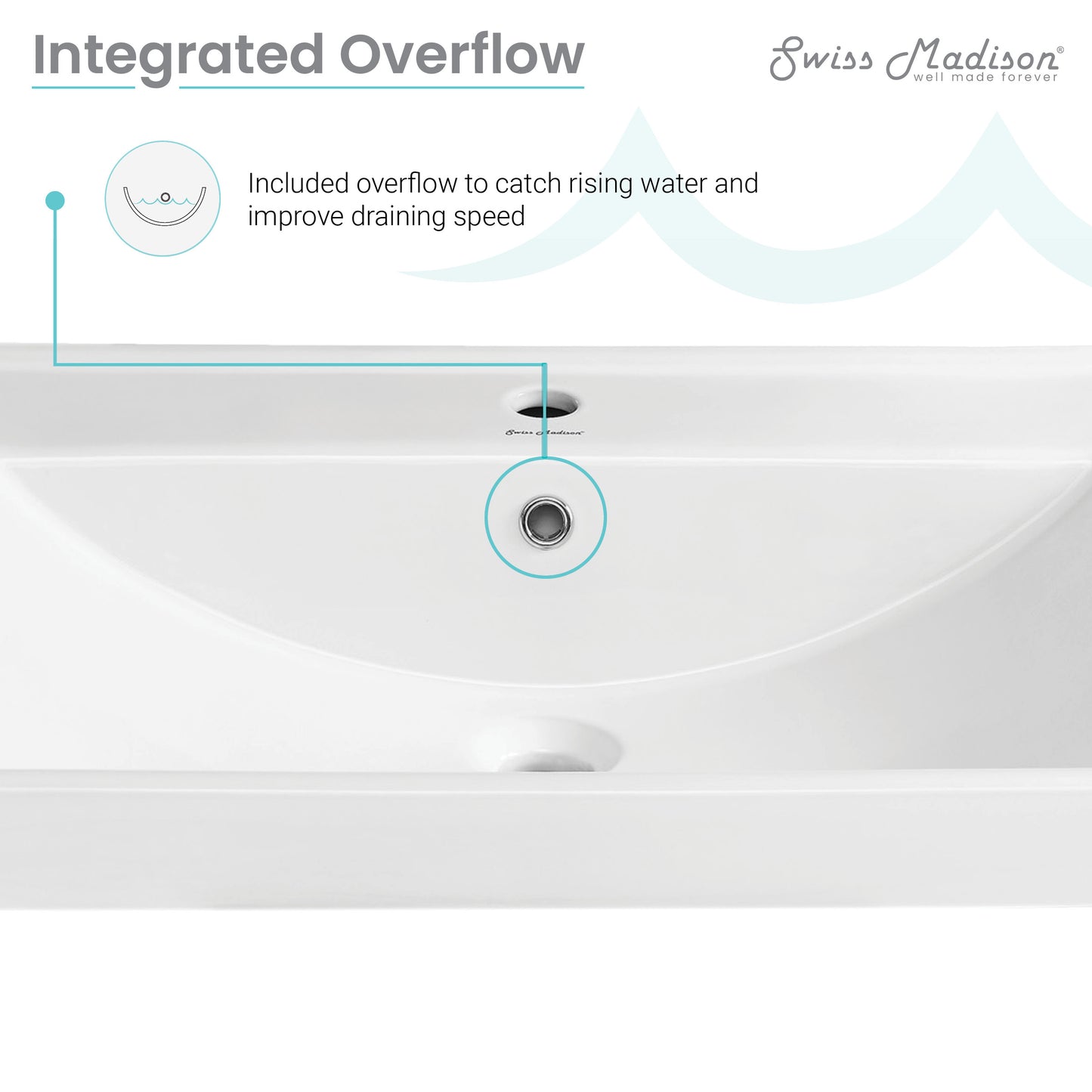Swiss Madison, Carre 24" Vanity Top Bathroom Sink Single Hole