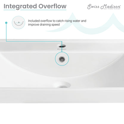 Swiss Madison, Carre 24" Vanity Top Bathroom Sink Single Hole