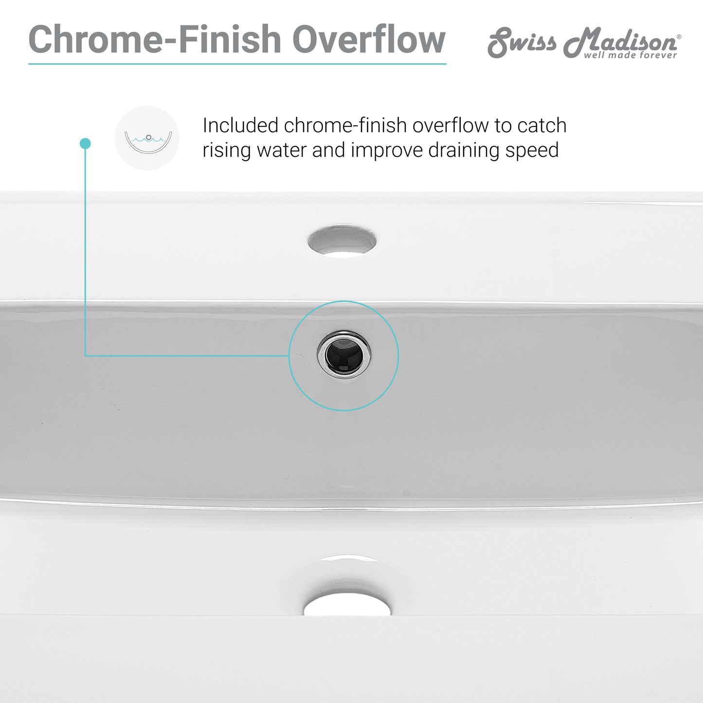 Swiss Madison, Voltaire 37 Vanity Top Sink with Single Faucet Hole