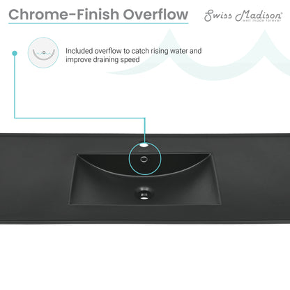 Swiss Madison, 48" Vanity Sink Top in Matte Black