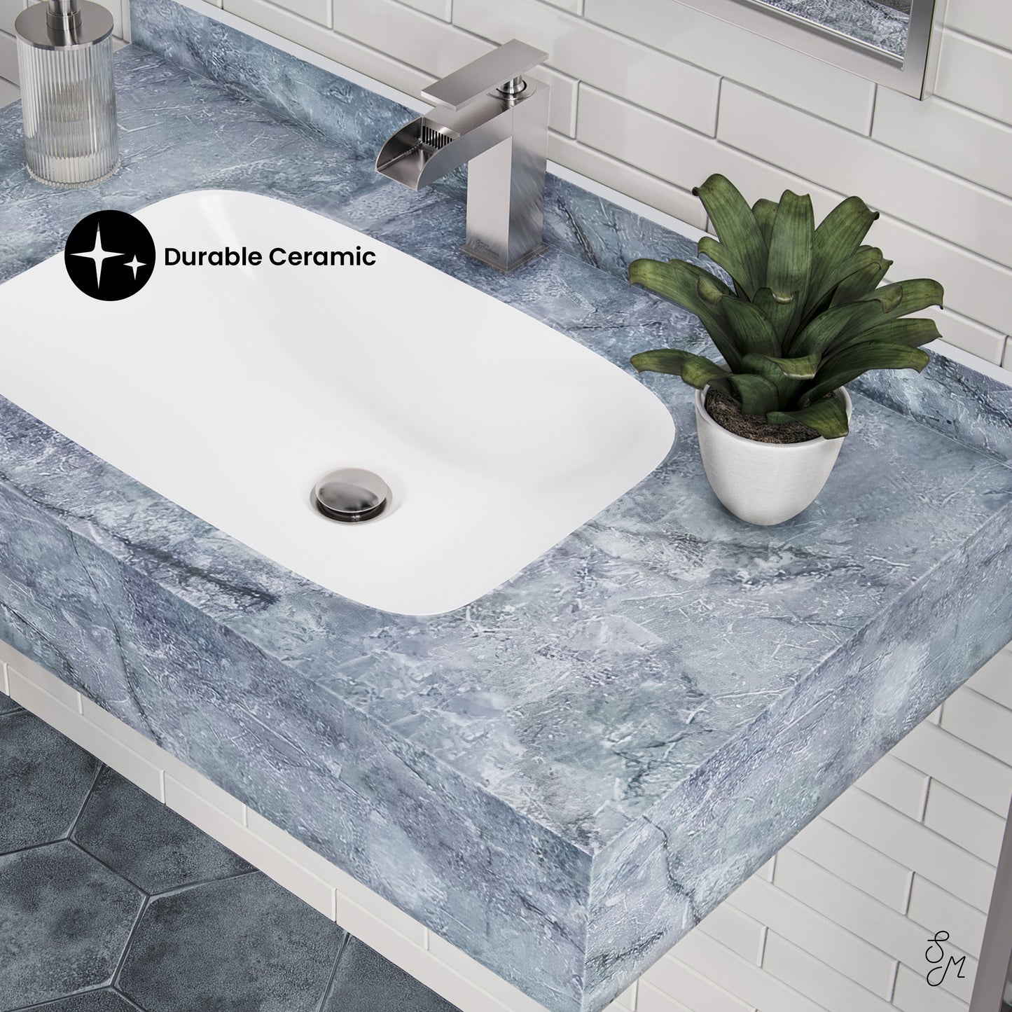 Swiss Madison, Avancer 36'' Wall Mount Sink In Blue Celeste