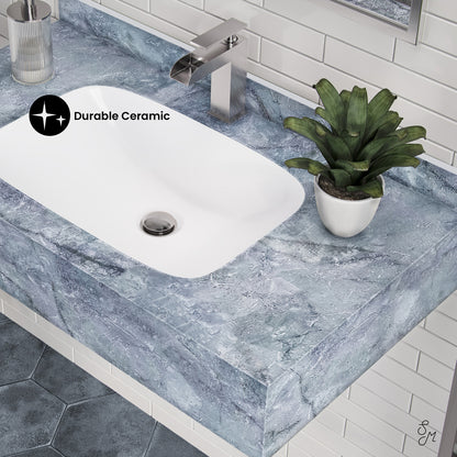 Swiss Madison, Avancer 36'' Wall Mount Sink In Blue Celeste