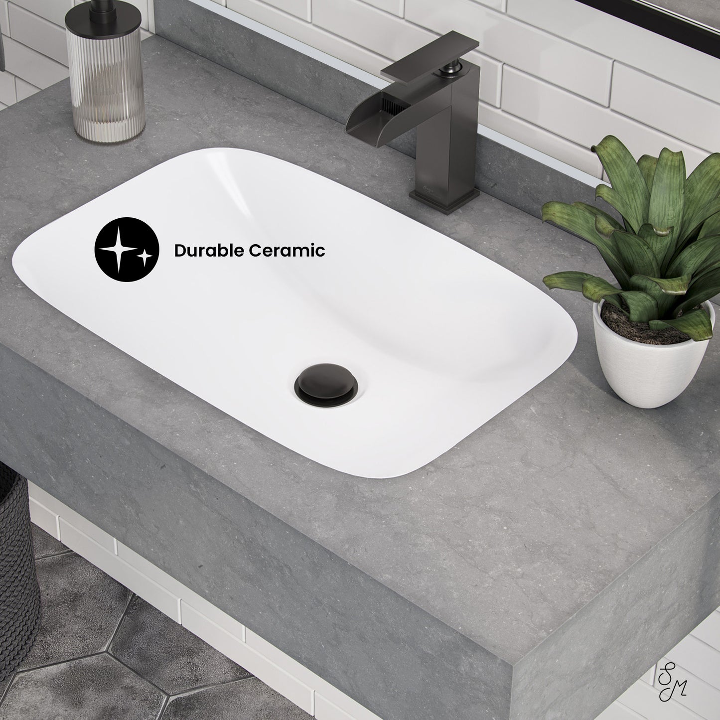 Swiss Madison, Avancer 36'' Wall Mount Sink In Charcoal Grey