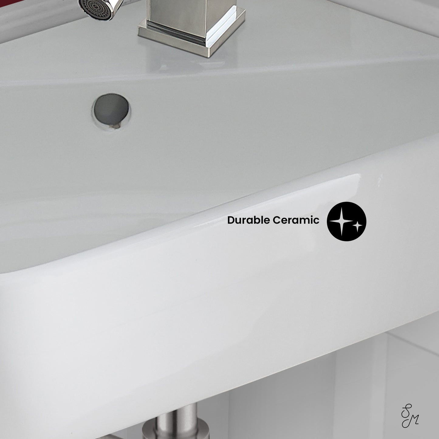 Swiss Madison, Plaisir 18 x 11 Ceramic Wall Hung Sink with Right Side Faucet Mount