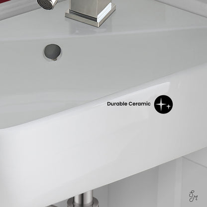Swiss Madison, Plaisir 18 x 11 Ceramic Wall Hung Sink with Right Side Faucet Mount