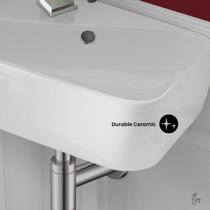Swiss Madison, Plaisir 18 x 11 Ceramic Wall Hung Sink with Left Side Faucet Mount