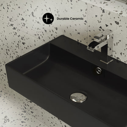 Swiss Madison, Claire 22" Rectangle Wall-Mount Bathroom Sink in Matte Black