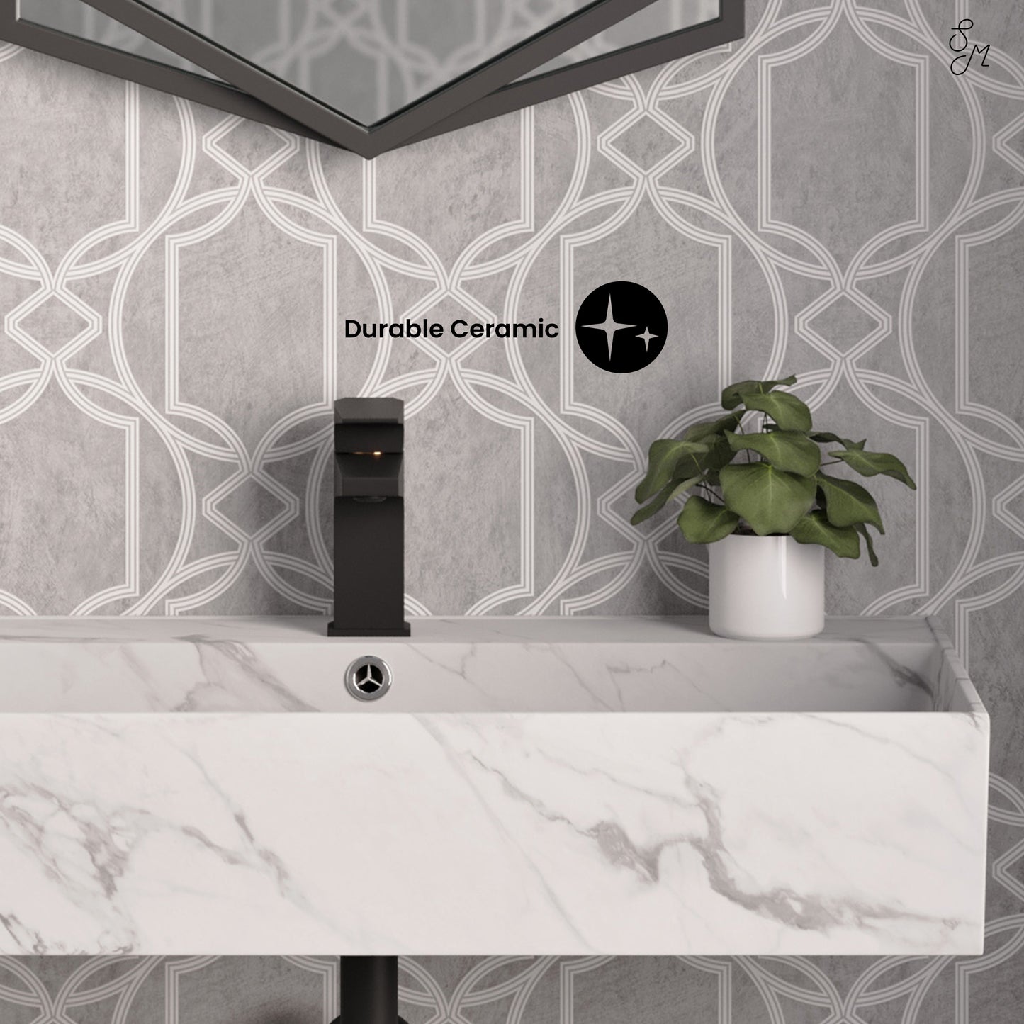 Swiss Madison, Claire 22" Rectangle Wall-Mount Bathroom Sink in White Marble