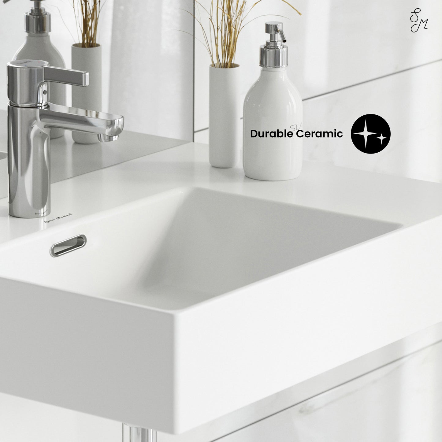 Swiss Madison, St. Tropez 24 x 18 Ceramic Wall Hung Sink with Left Side Faucet Mount