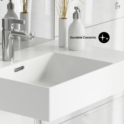 Swiss Madison, St. Tropez 24 x 18 Ceramic Wall Hung Sink with Left Side Faucet Mount