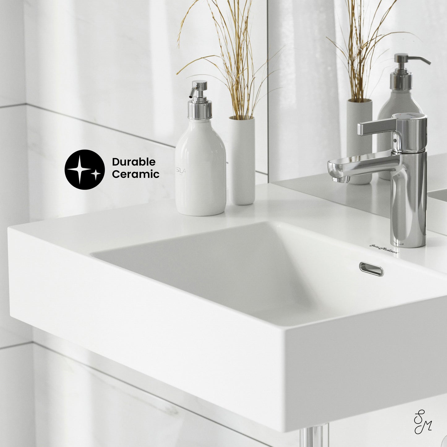 Swiss Madison, St. Tropez 24" Rectangle Wall-Mounted Sink with Right Side Faucet Mount