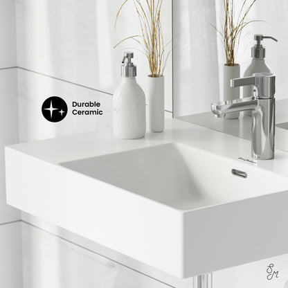 Swiss Madison, St. Tropez 24" Rectangle Wall-Mounted Sink with Right Side Faucet Mount