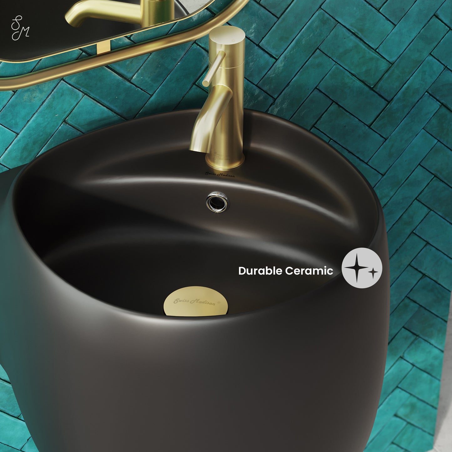 Swiss Madison, Ivy Wall-Mount Sink in Matte Black