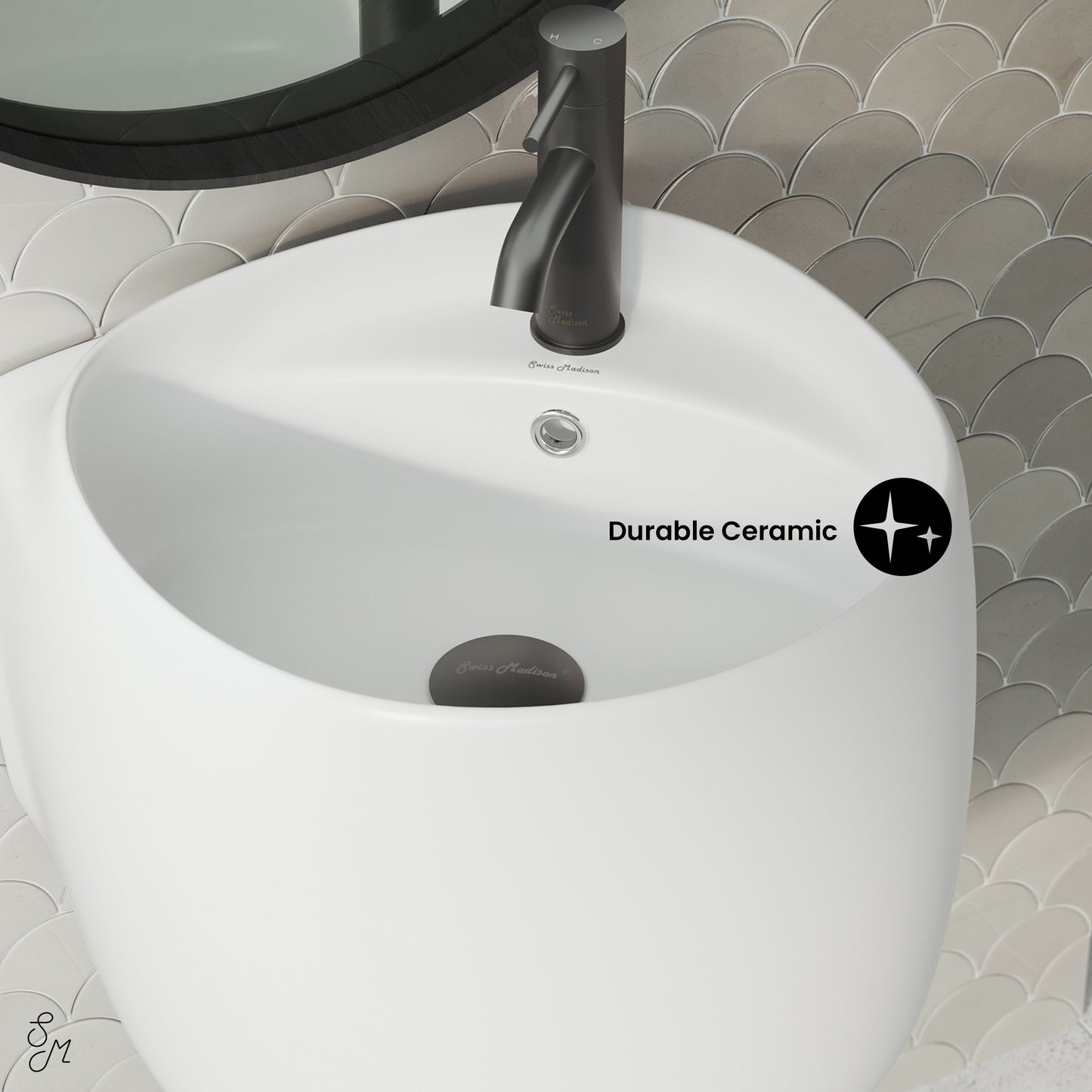 Swiss Madison, Ivy Wall-Mount Sink in Matte White