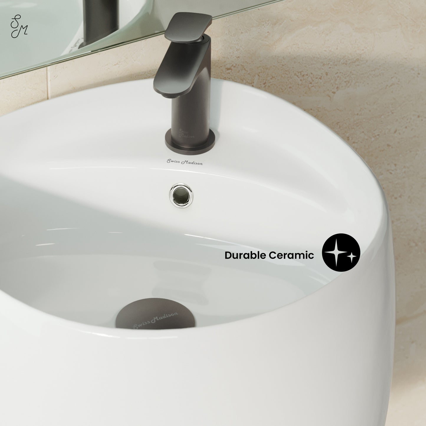 Swiss Madison, Ivy 18 in. Ceramic Glossy White Wall Mount Sink