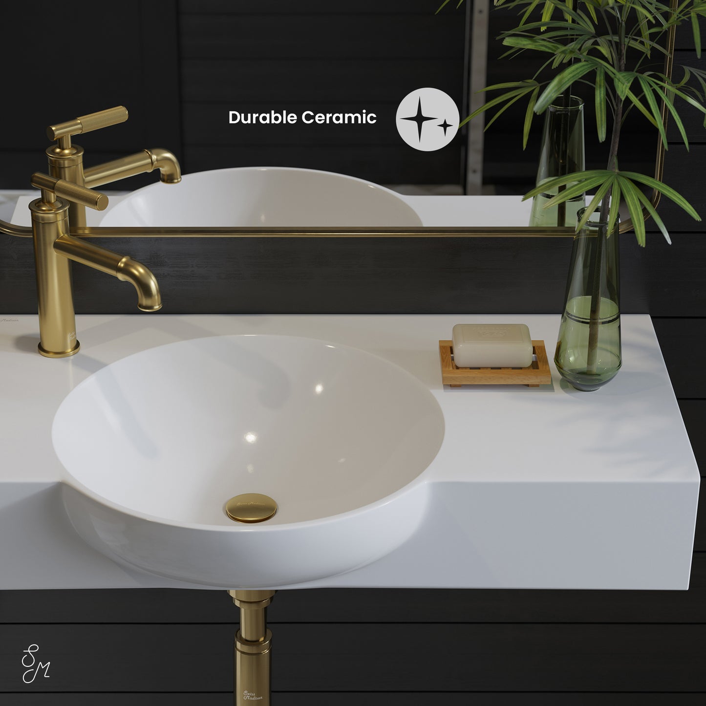 Swiss Madison, Chateau 30" Left Side Faucet Wall-Mount Bathroom Sink
