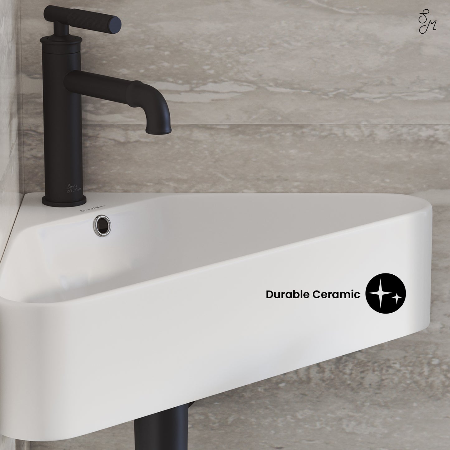 Swiss Madison, St Tropez Corner Wall Hung Sink