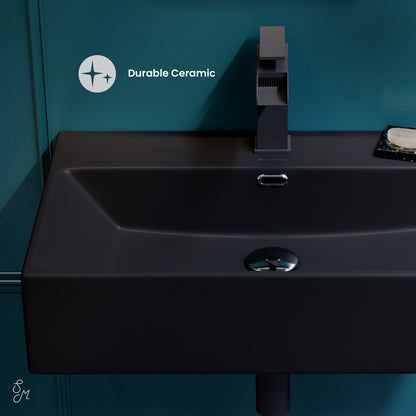 Swiss Madison, Claire 24" Rectangle Wall-Mount Bathroom Sink in Matte Black