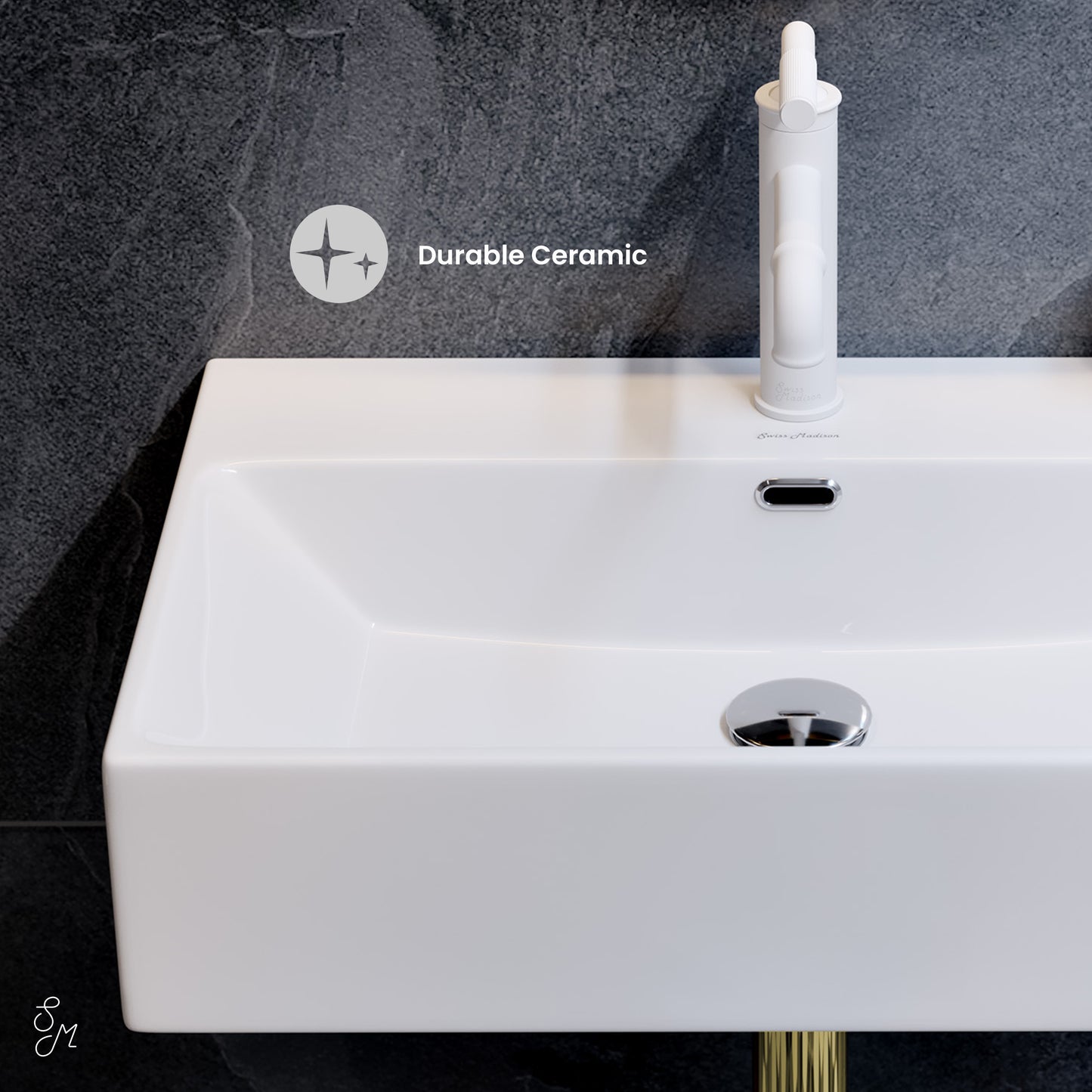 Swiss Madison, Claire 24" Rectangle Wall-Mount Bathroom Sink