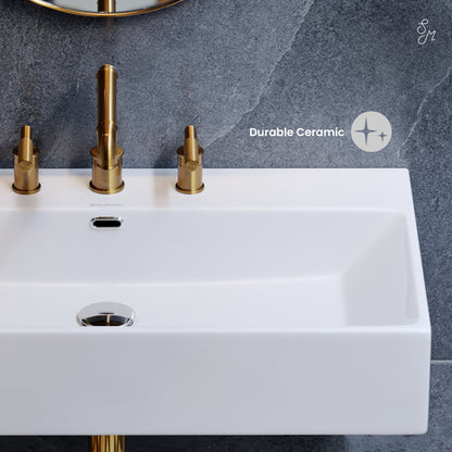 Swiss Madison, Claire 30" Rectangle Wall-Mount Bathroom Sink with 8" Widespread Holes