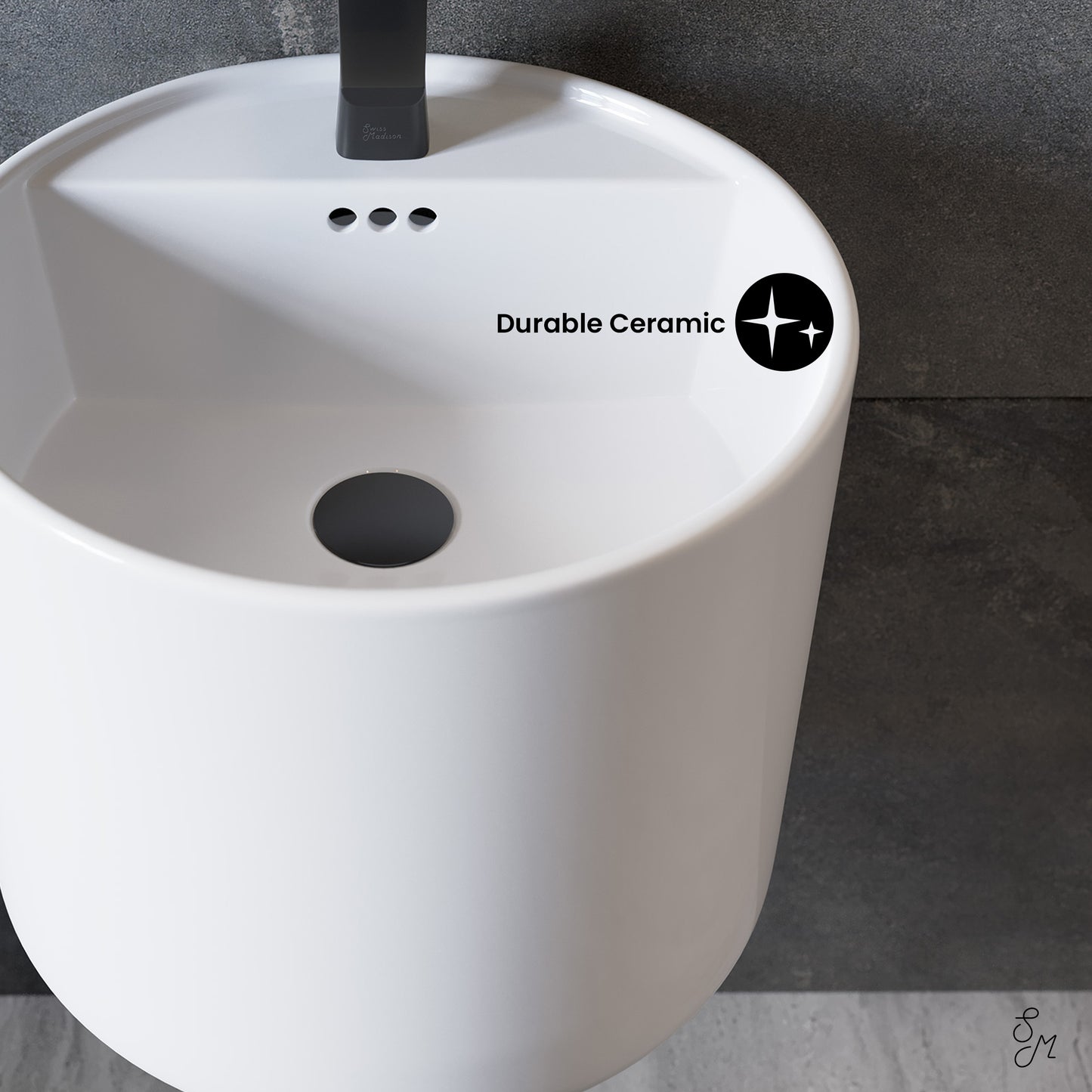 Swiss Madison, Monaco 18" Round Wall-Mount Bathroom Sink