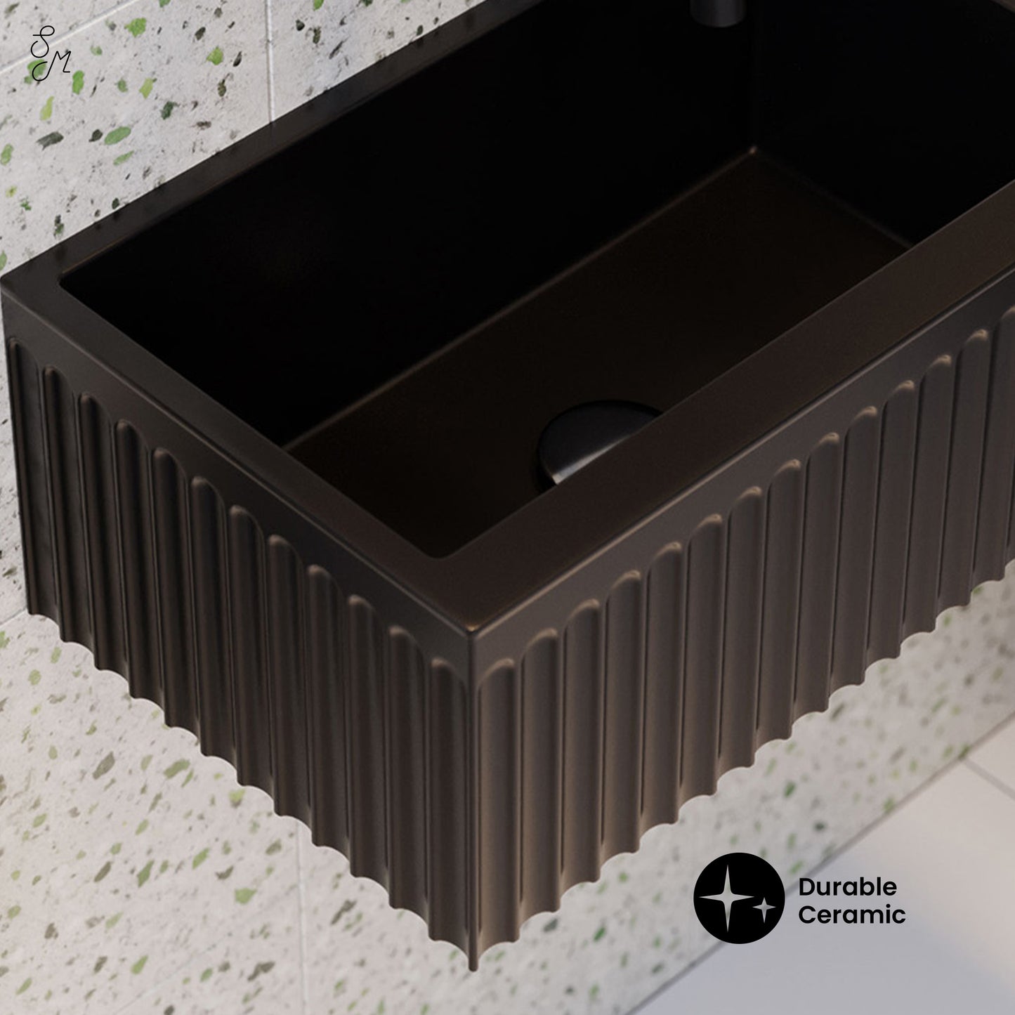 Swiss Madison, Delice 24" Rectangle Wall-Mount Bathroom Sink in Matte Black