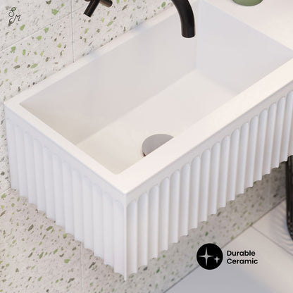 Swiss Madison, Delice 24" Rectangle Wall-Mount Bathroom Sink in Matte White