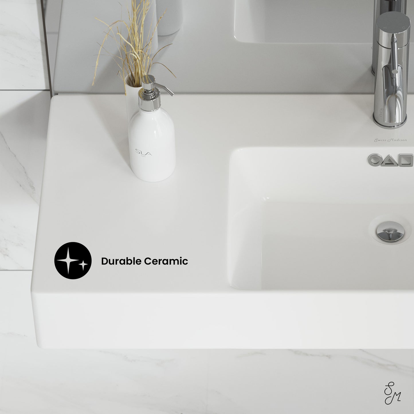 Swiss Madison, St. Tropez 30" Rectangle Wall-Mounted Sink with Right Side Faucet Mount