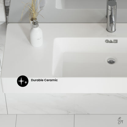 Swiss Madison, St. Tropez 36" Rectangle Wall-Mounted Sink with Right Side Faucet Mount