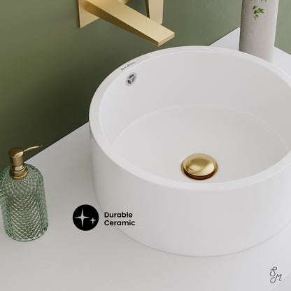 Swiss Madison, Monaco 36" Floating Bathroom Shelf with Vessel Sink in Glossy White